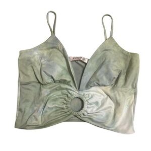 Blue Blush V-neck Sage Green Size Small Sleeveless Crop Top